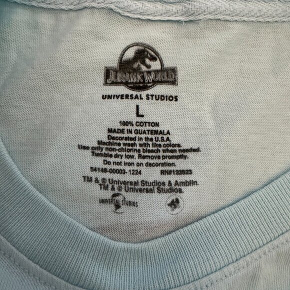 NWT L/Large Universal Studios Jurassic World Blue Long Sleeve Women's T-Shirt - Picture 6 of 7